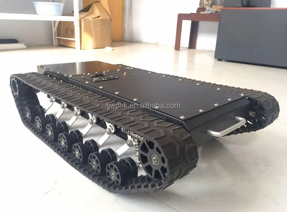 Best Price Dual Drive Controller Shock Absorber Chassis Smart Robot tank Chassis Kit Rubber Track Crawler