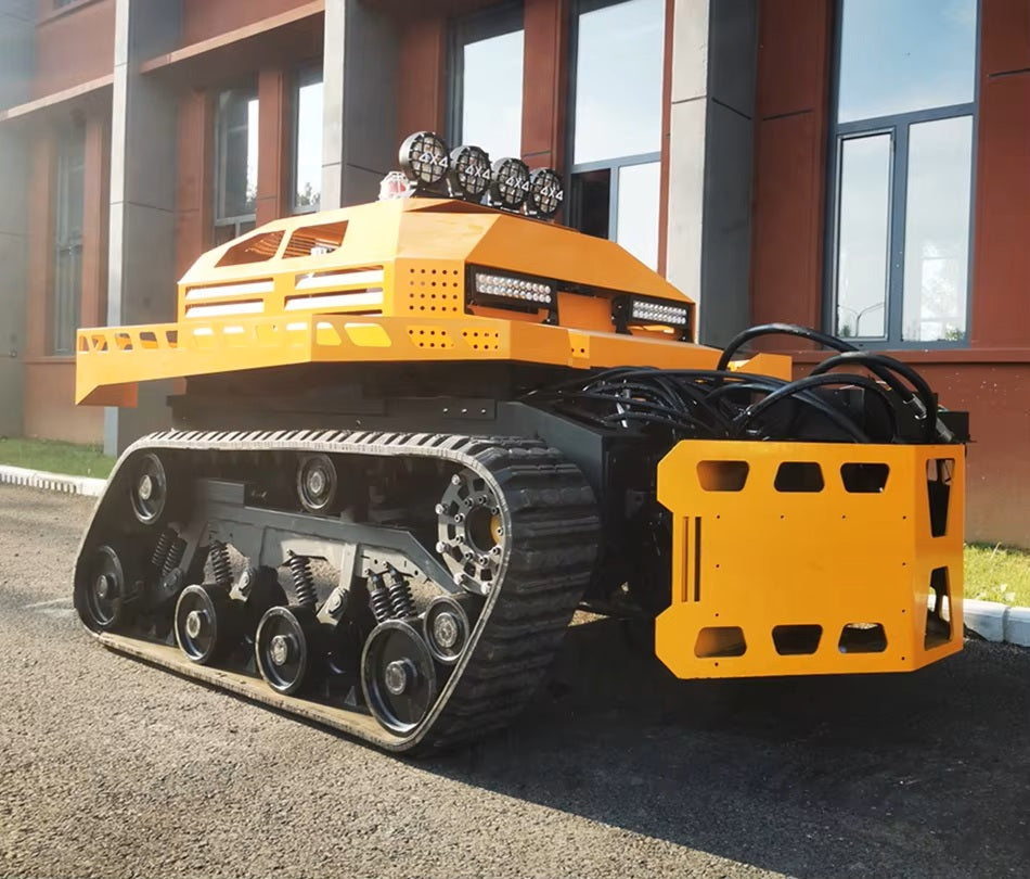 Perfect Fuel Power and Hydraulic System Long Distance Transportation Rubber Tracks Chassis Robot for Fire-fighting