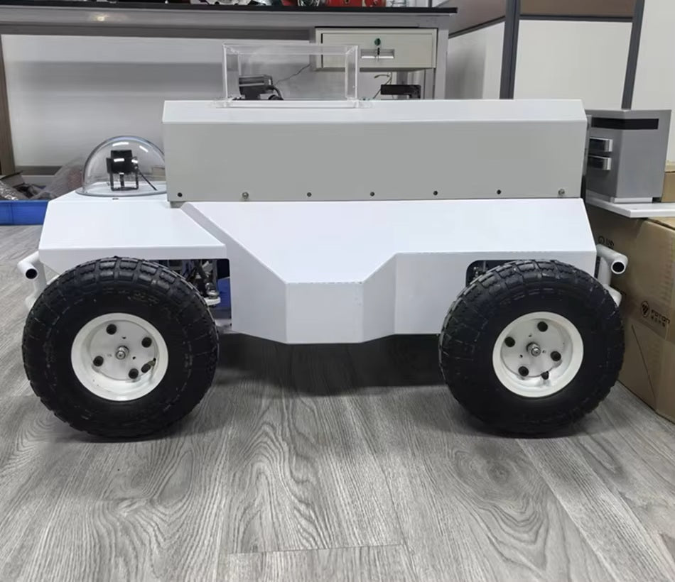 4WD Suspension Smart Car Inspection Robot Wire Chassis Automatic Driving Ros Robot Ackermann Front Steering Robot Chassis