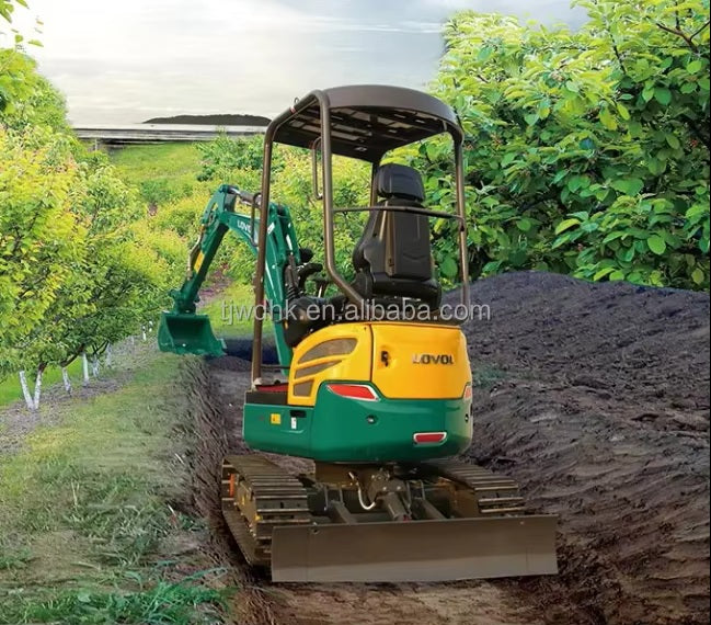New Product Best Quality LOVOL 1.8 Ton Mini Crawler Excavator with Rubber Track Micro Digger Small Excavators FR18E2-u Machine