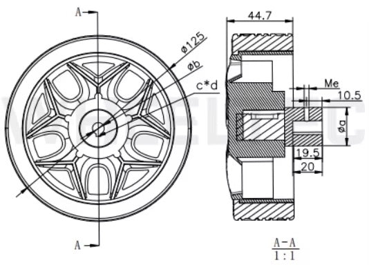 Professional Supply Caster Load-Bearing Wheel Active Wheel Solid Rubber Bearing Drive Wheel