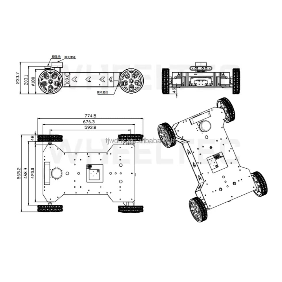 Manufacturers 4 Wheel Robot Chassis Ugv Robot Chassis Tracked Robot Chassis with Good Price