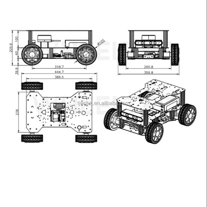 Wholesale Mecanum Wheel Chassis Four-wheel Landing 4WD Suspension Smart Car Omni-directional Movement ROS Robot