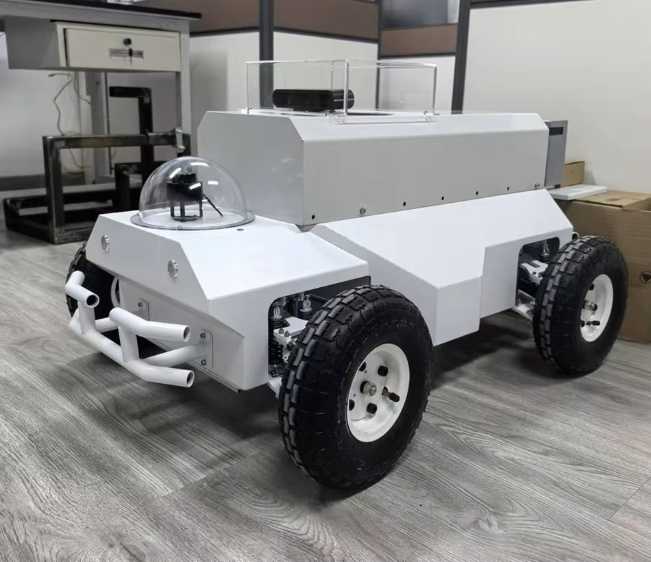 Ackermann Front Steering Chassis Inspection Robot Wire Controlled Wheel-type Robot Chassis with 50kg Playload
