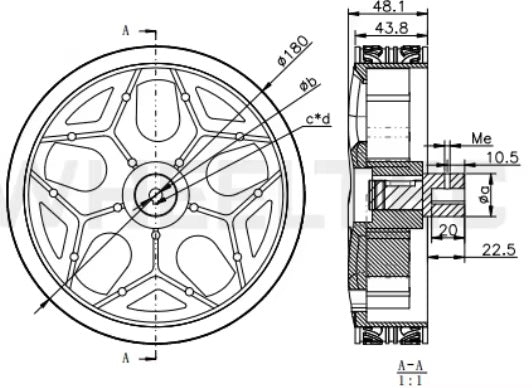 Professional Supply Caster Load-Bearing Wheel Active Wheel Solid Rubber Bearing Drive Wheel