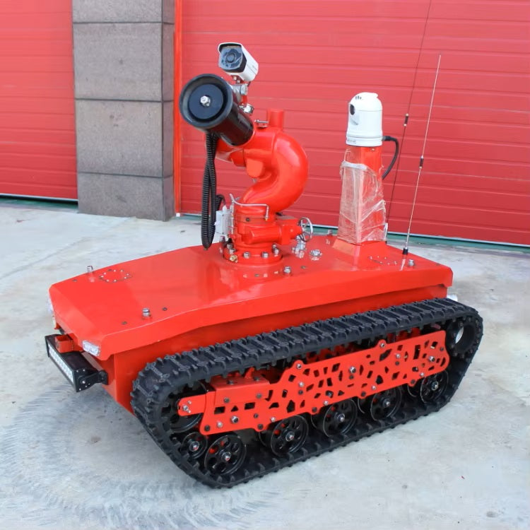 Mobile Robot Platform - Based Firefighting Robot with Tracked Chassis for Tough Terrains