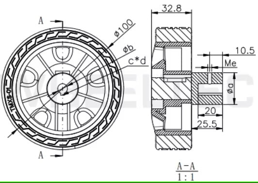 Professional Supply Caster Load-Bearing Wheel Active Wheel Solid Rubber Bearing Drive Wheel